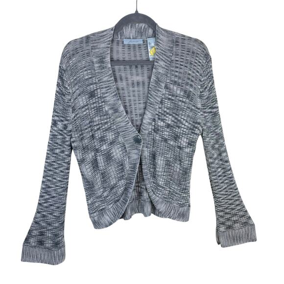 JH Collectibles Gray Heather Long Bell Sleeve Stretchy Button Front Cardigan XL - Picture 1 of 5